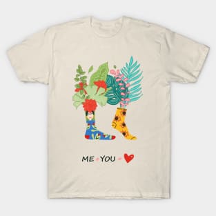 colored socks love couples T-Shirt